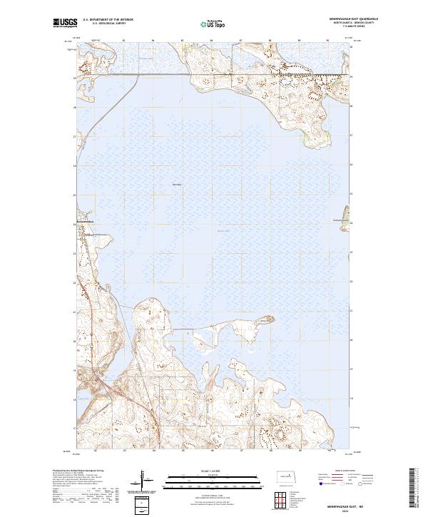 US Topo 7.5-minute map for Minnewaukan East ND