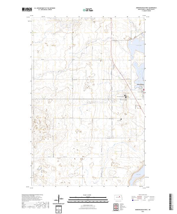 US Topo 7.5-minute map for Minnewaukan West ND