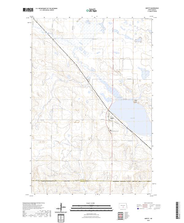 US Topo 7.5-minute map for Moffit ND