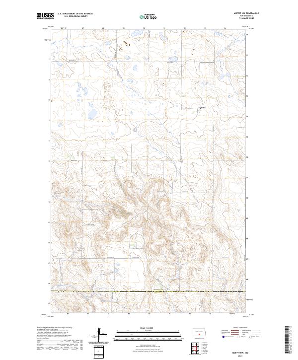 US Topo 7.5-minute map for Moffit NW ND