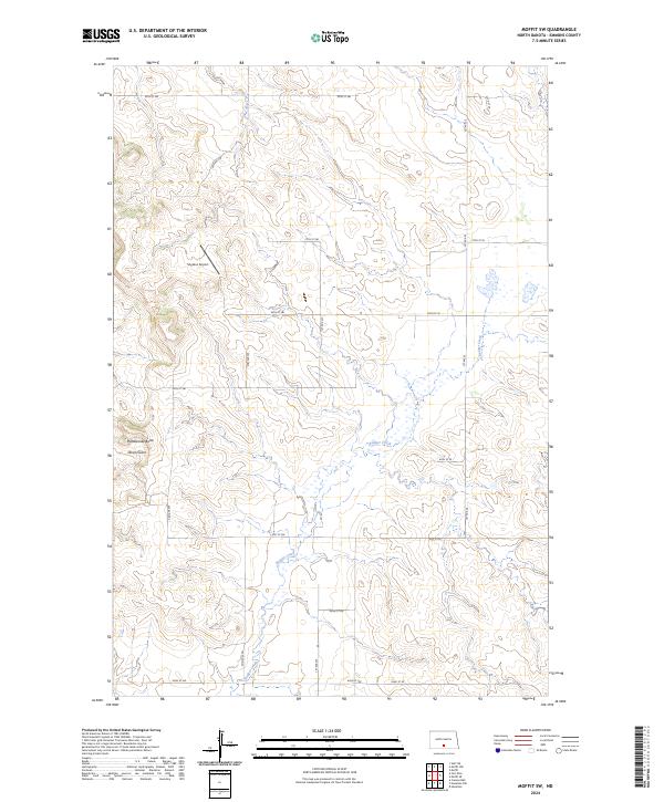 US Topo 7.5-minute map for Moffit SW ND