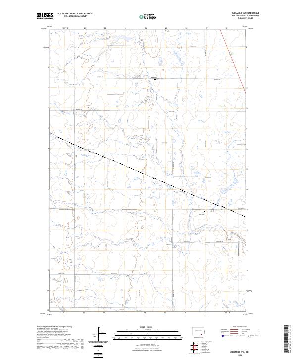 US Topo 7.5-minute map for Monango NW ND