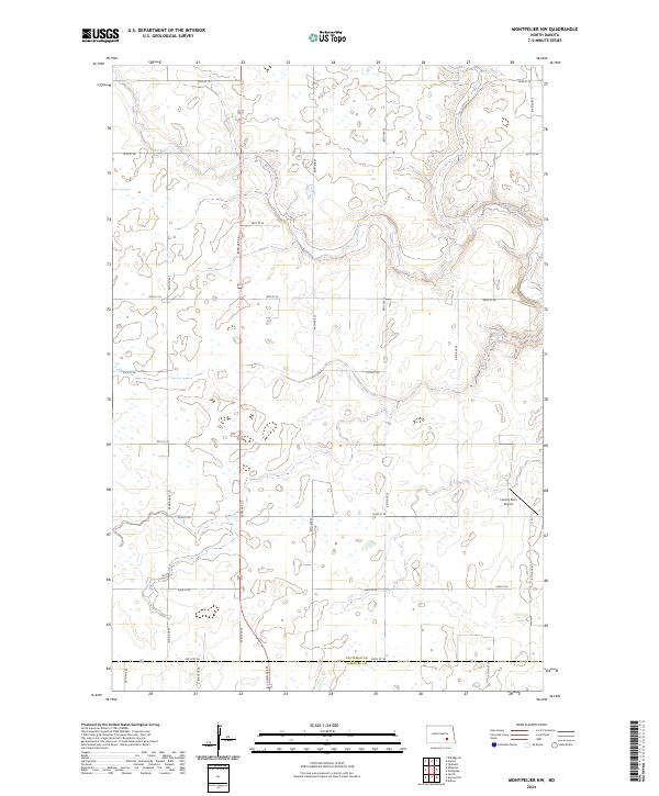 US Topo 7.5-minute map for Montpelier NW ND
