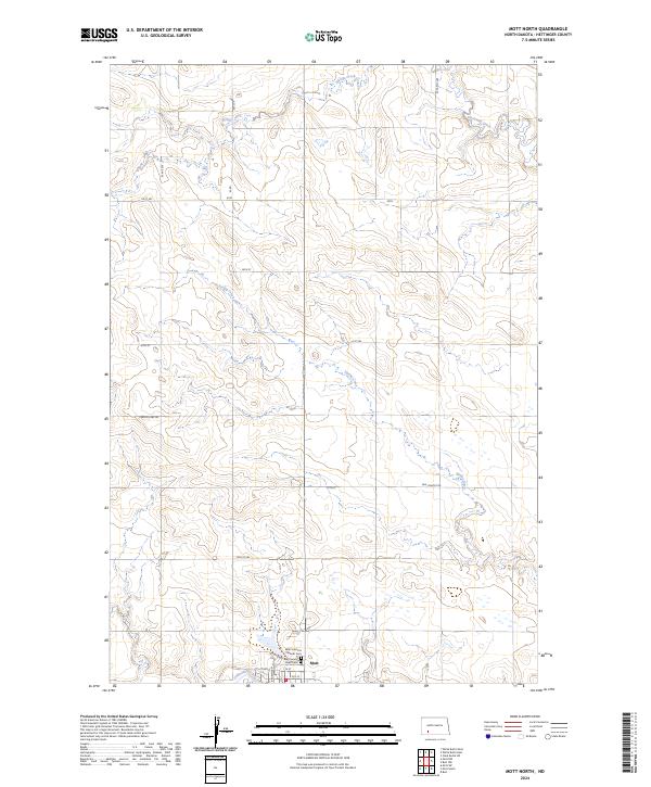 US Topo 7.5-minute map for Mott North ND