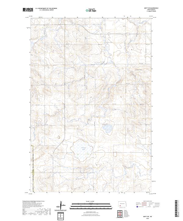 US Topo 7.5-minute map for Mott SW ND
