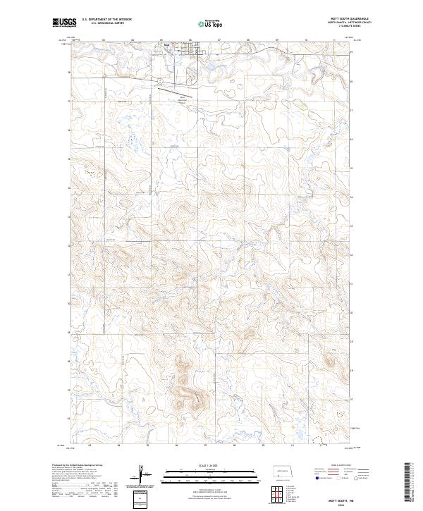 US Topo 7.5-minute map for Mott South ND