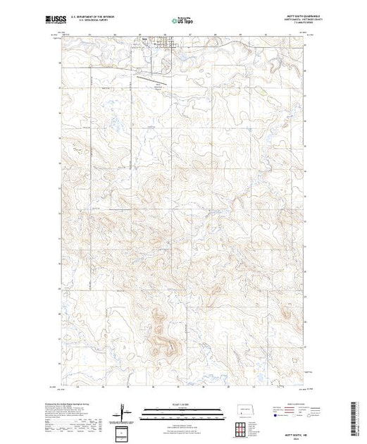 US Topo 7.5-minute map for Mott South ND – American Map Store