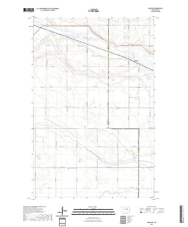 US Topo 7.5-minute map for Munster ND