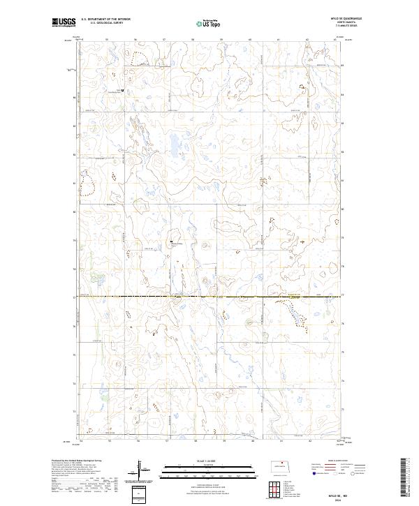 US Topo 7.5-minute map for Mylo SE ND