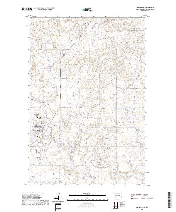 US Topo 7.5-minute map for New England ND