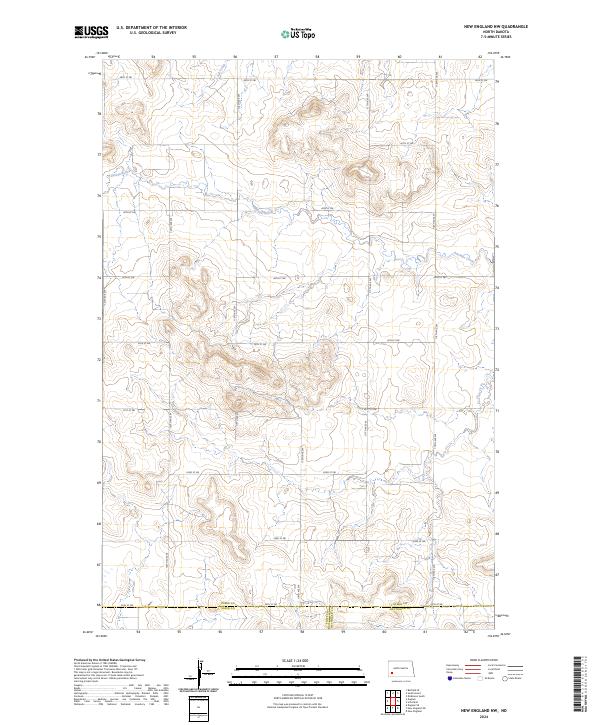 US Topo 7.5-minute map for New England NW ND