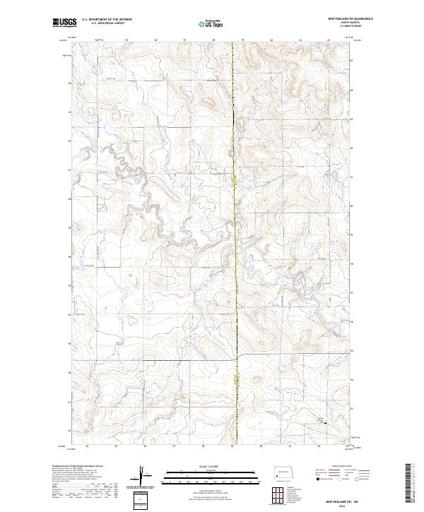 US Topo 7.5-minute map for New England SW ND