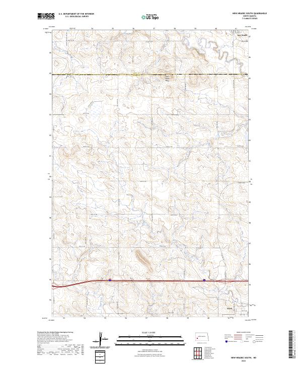 US Topo 7.5-minute map for New Hradec South ND