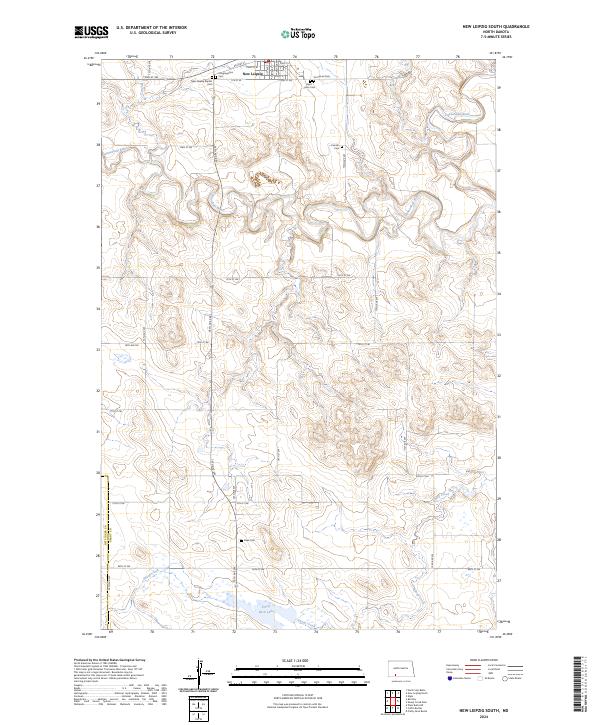 US Topo 7.5-minute map for New Leipzig South ND