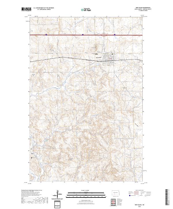 US Topo 7.5-minute map for New Salem ND