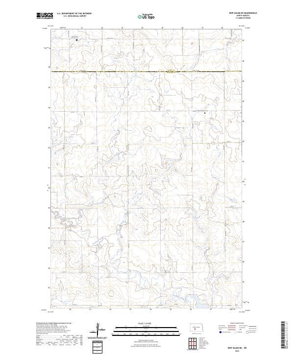 US Topo 7.5-minute map for New Salem NE ND