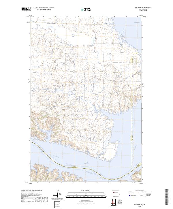 US Topo 7.5-minute map for New Town SW ND