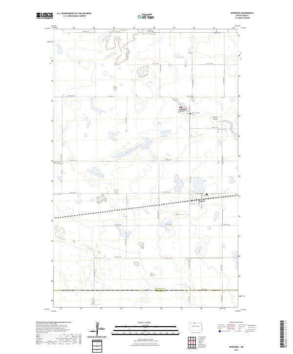 US Topo 7.5-minute map for Newburg ND
