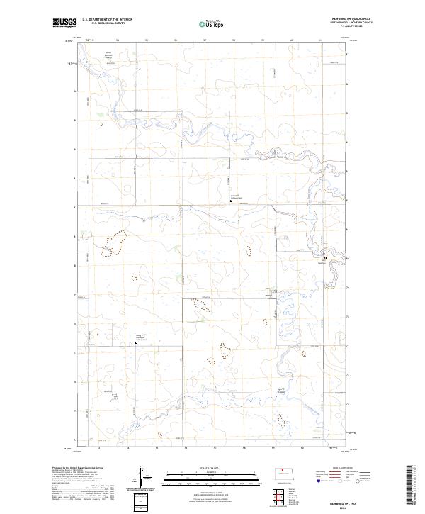 US Topo 7.5-minute map for Newburg SW ND