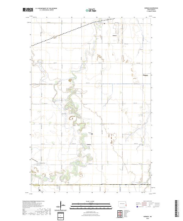 US Topo 7.5-minute map for Norman ND