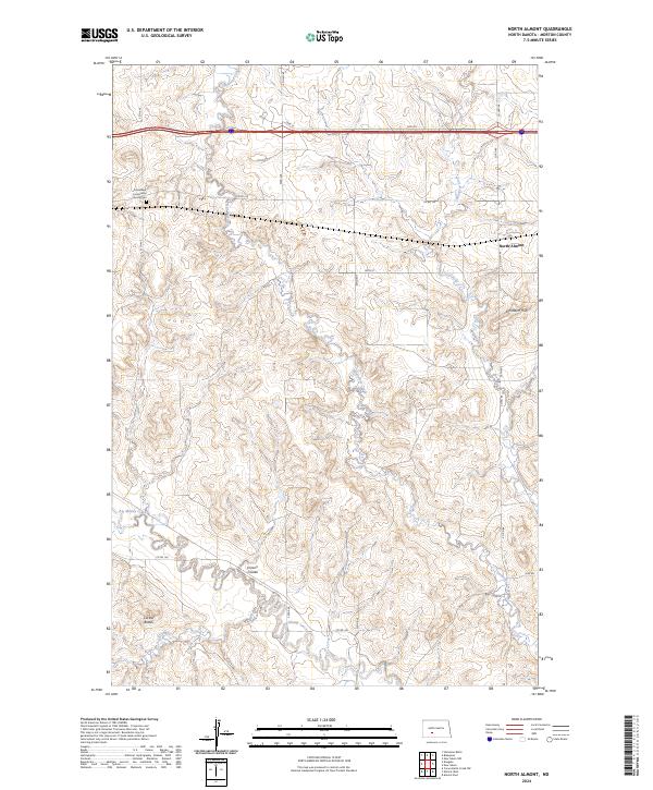 US Topo 7.5-minute map for North Almont ND