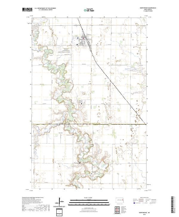 US Topo 7.5-minute map for Northwood ND