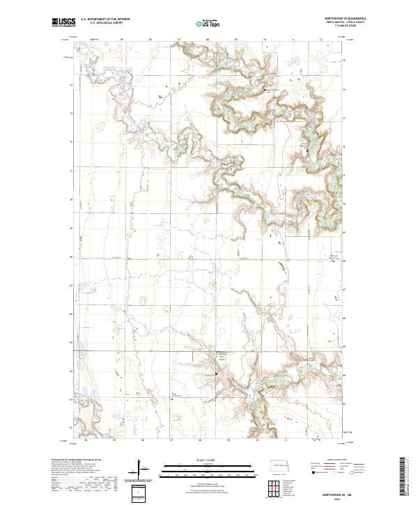 US Topo 7.5-minute map for Northwood SE ND