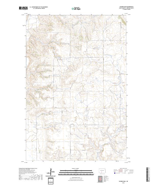 US Topo 7.5-minute map for Nygren Dam ND