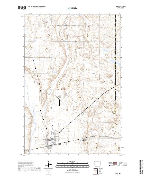 US Topo 7.5-minute map for Oakes ND