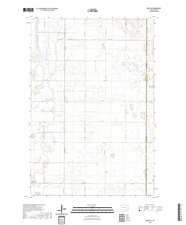 US Topo 7.5-minute map for Oakes SE ND