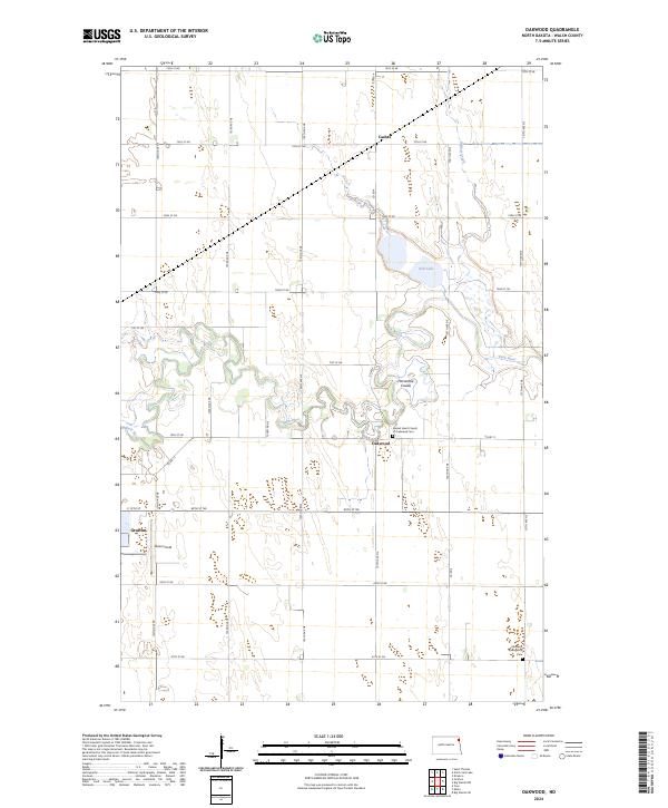 US Topo 7.5-minute map for Oakwood ND