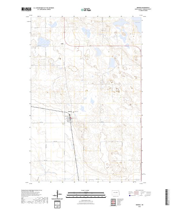 US Topo 7.5-minute map for Oberon ND