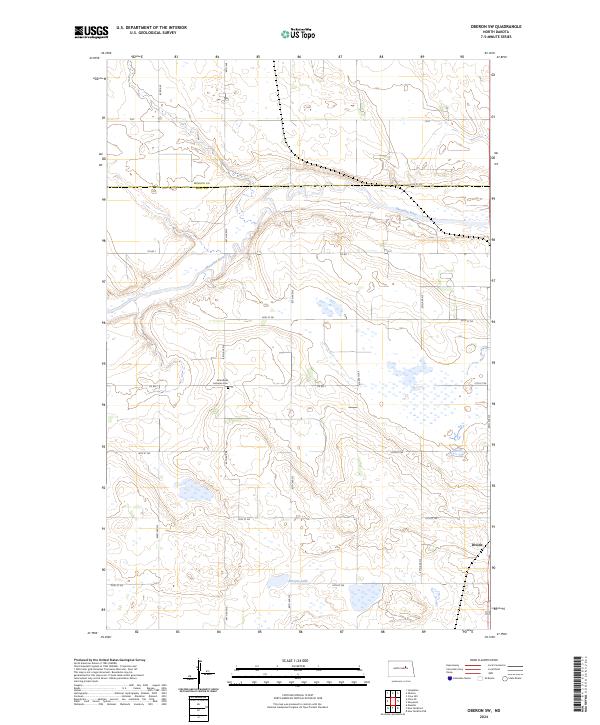 US Topo 7.5-minute map for Oberon SW ND