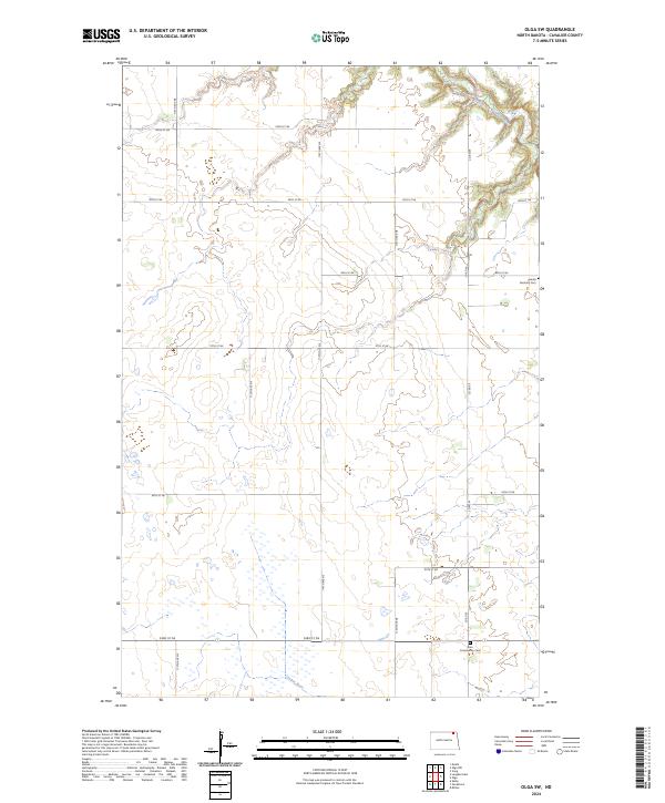 US Topo 7.5-minute map for Olga SW ND