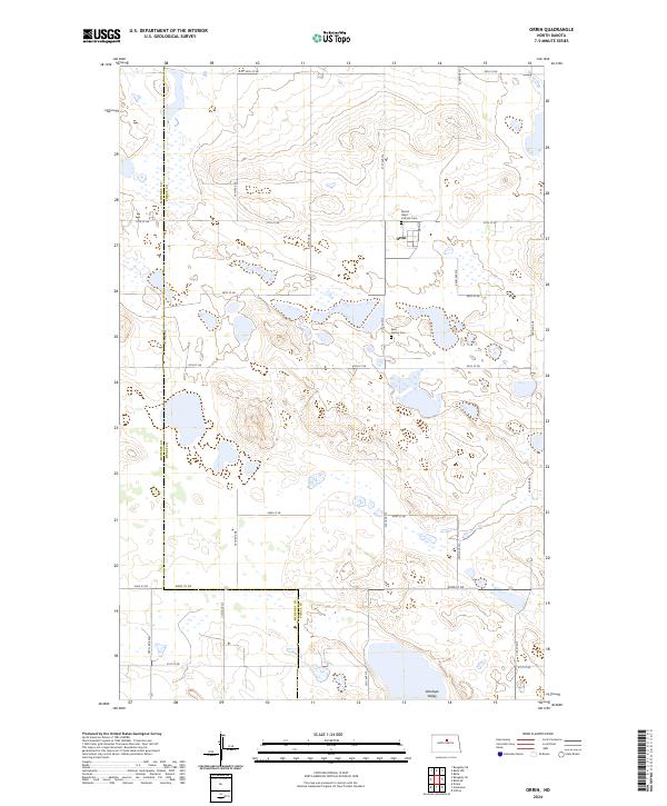 US Topo 7.5-minute map for Orrin ND