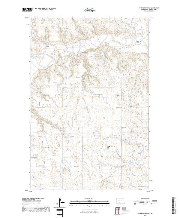 US Topo 7.5-minute map for Otter Creek West ND