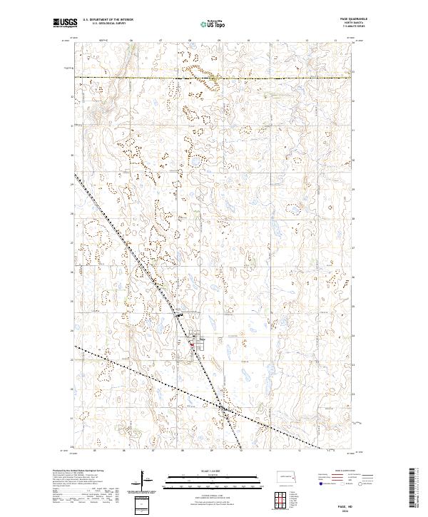 US Topo 7.5-minute map for Page ND