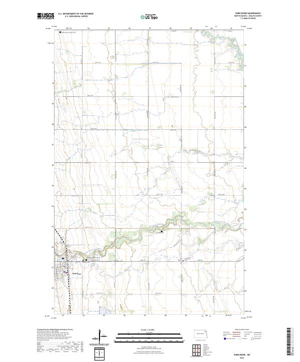 US Topo 7.5-minute map for Park River ND