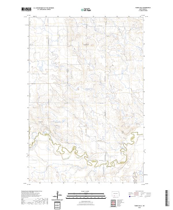 US Topo 7.5-minute map for Parks Hills ND