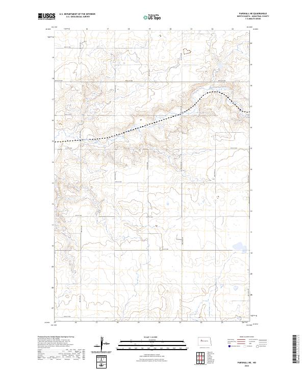 US Topo 7.5-minute map for Parshall NE ND