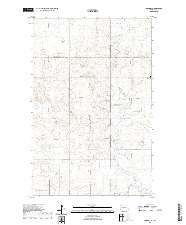 US Topo 7.5-minute map for Parshall SE ND