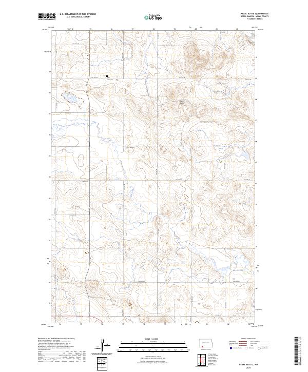 US Topo 7.5-minute map for Pearl Butte ND
