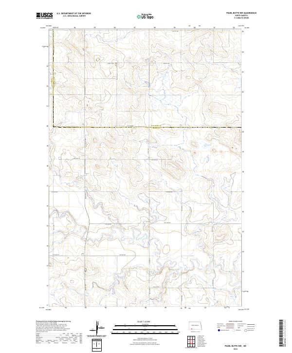 US Topo 7.5-minute map for Pearl Butte NW ND