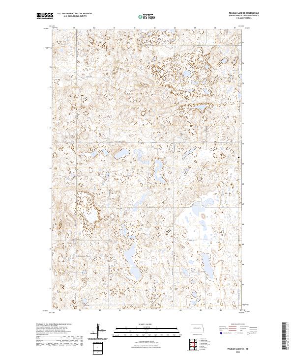US Topo 7.5-minute map for Pelican Lake SE ND