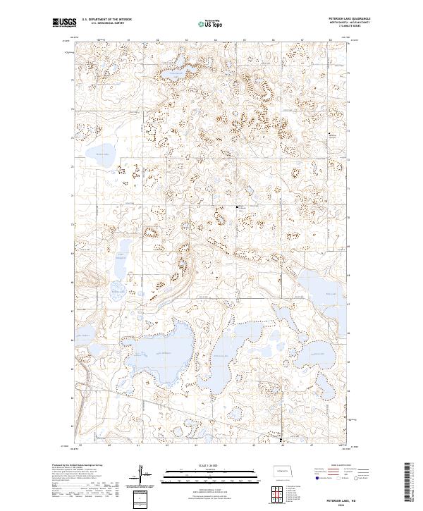 US Topo 7.5-minute map for Peterson Lake ND