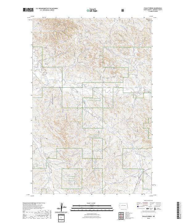 US Topo 7.5-minute map for Phillip Spring ND