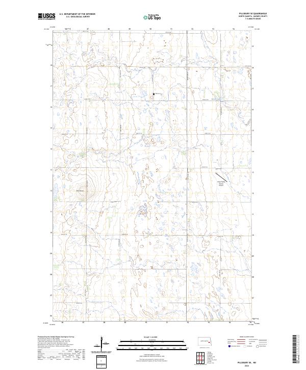 US Topo 7.5-minute map for Pillsbury SE ND