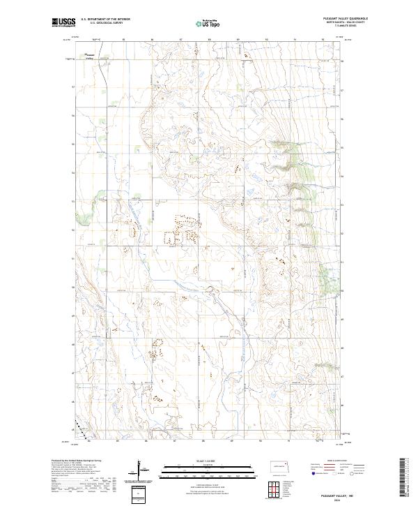 US Topo 7.5-minute map for Pleasant Valley ND