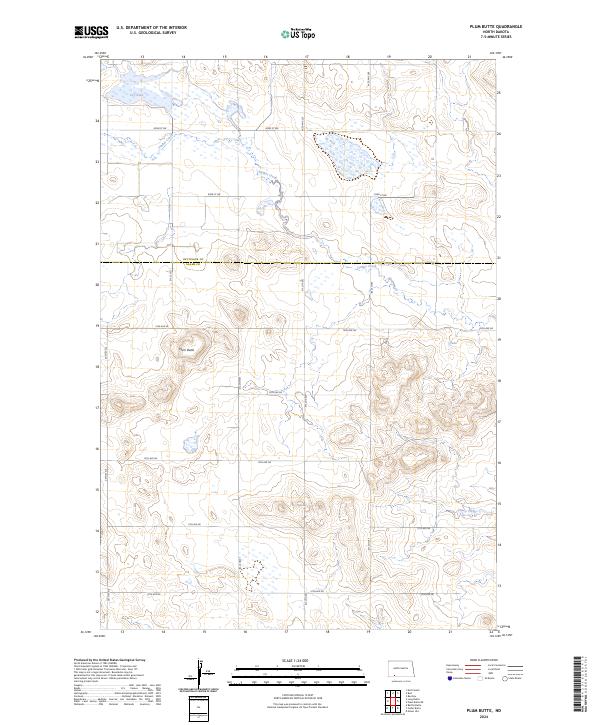 US Topo 7.5-minute map for Plum Butte ND