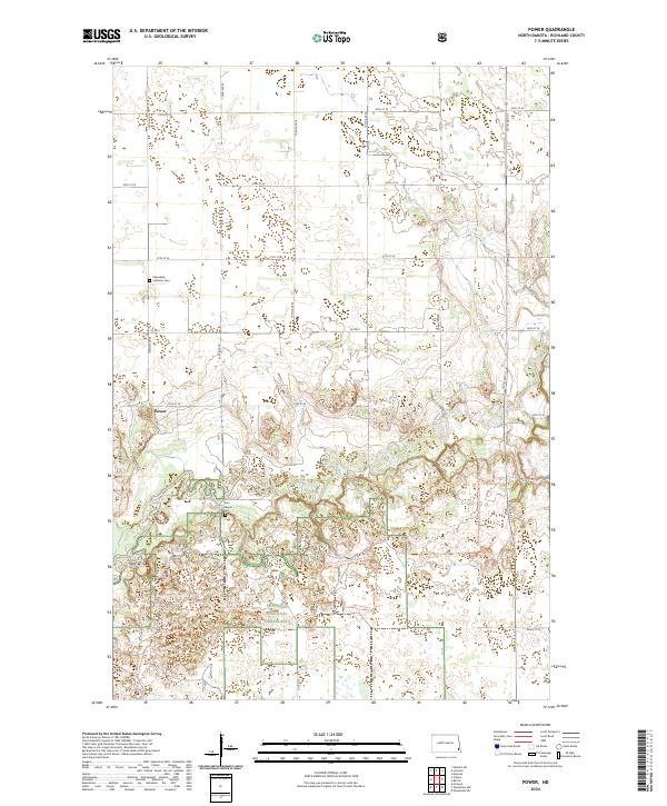 US Topo 7.5-minute map for Power ND